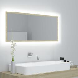 vidaXL Oglinda de baie cu LED, stejar sonoma, 100x8, 5x37 cm, acril GartenMobel Dekor (804943)