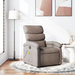 vidaXL Fotoliu de masaj rabatabil, gri taupe, material textil GartenMobel Dekor (371709)