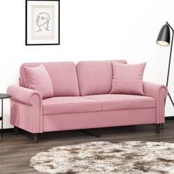 vidaXL Canapea cu 2 locuri cu pernute, roz, 140 cm, catifea GartenMobel Dekor (3200948) Canapea