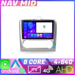 Edotec Navigatie Ford Focus 2 automata Android 12, 4GB RAM, 64GB, CarPlay (NAV2-9-4+64|K-140-AUTOMATIC)