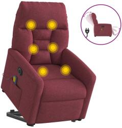 vidaXL Fotoliu de masaj electric rabatabil cu ridicare rosu vin textil GartenMobel Dekor (3303065)