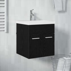 vidaXL Dulap de chiuveta Stejar Negru 41 x 38, 5 x 46 cm Lemn compozit GartenMobel Dekor (8003719)