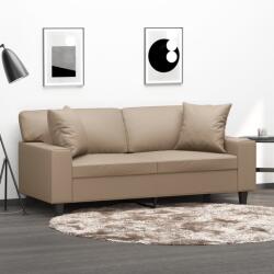vidaXL Canapea cu 2 locuri cu pernute, cappuccino, 140 cm, piele eco. GartenMobel Dekor (3200870) Canapea