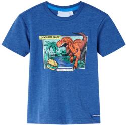 vidaXL Tricou pentru copii, albastru închis melange, 140 GartenMobel Dekor (12243)