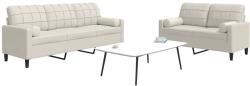 vidaXL Set de canapele cu perne/rulouri, 2 piese, crem, catifea GartenMobel Dekor (3278419) Canapea
