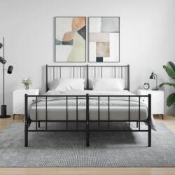 vidaXL Noptiere, 2 buc. , alb extralucios, 40x40x50 cm, lemn compozit GartenMobel Dekor (827569)