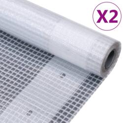 vidaXL Prelate Leno, 2 buc. , alb, 4x15 m, 260 g/m2 GartenMobel Dekor (3082833)
