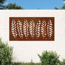 vidaXL Decoratie perete de gradina 105x55 cm design frunze otel Corten GartenMobel Dekor (824500)