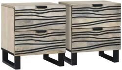 vidaXL Set 2 noptiere albe cu 4 sertare, 40 x 33 x 46 cm, lemn prelucrat (4017971)