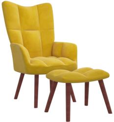 vidaXL Scaun de relaxare cu taburet, galben mustar, catifea GartenMobel Dekor (328069)
