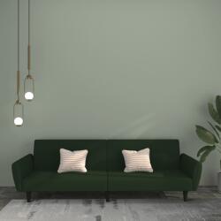 vidaXL Canapea extensibila cu 2 locuri, verde închis, catifea GartenMobel Dekor (375860) Canapea