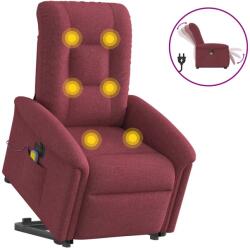 vidaXL Fotoliu de masaj electric rabatabil cu ridicare rosu vin textil GartenMobel Dekor (3303287)