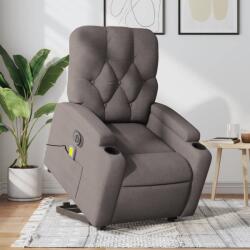 vidaXL Fotoliu electric masaj rabatabil cu ridicare, gri taupe, textil GartenMobel Dekor (3204754)