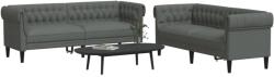 vidaXL Set de canapele, 2 piese, gri închis, material textil GartenMobel Dekor (3209201) Canapea