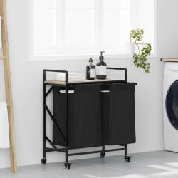 vidaXL Cos de rufe 2 compartimente cu roti stejar sonoma GartenMobel Dekor (859096)