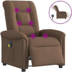 vidaXL Fotoliu electric de masaj rabatabil, maro, textil GartenMobel Dekor (3303248)