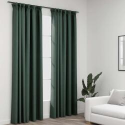 vidaXL Perdele opace aspect panza, carlige, 2 buc. verde, 140x225 cm GartenMobel Dekor (321189)