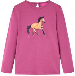vidaXL Tricou pentru copii cu maneci lungi, zmeuriu, 116 GartenMobel Dekor (14026)