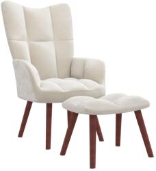 vidaXL Scaun de relaxare cu taburet, alb crem, catifea GartenMobel Dekor (328071)