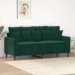 vidaXL Canapea cu 2 locuri, verde închis, 140 cm, catifea GartenMobel Dekor (359305) Canapea