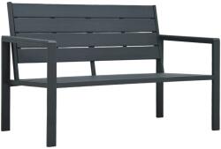 vidaXL Banca de gradina, gri, 120 cm, HDPE, aspect de lemn GartenMobel Dekor (47874)