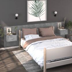vidaXL Noptiere de perete, 2 buc. , gri beton GartenMobel Dekor (810980)