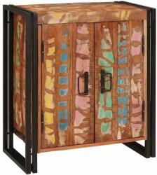 vidaXL Dulap de noapte din lemn masiv reciclat, multicolor, 66x35x76 cm (4102777)