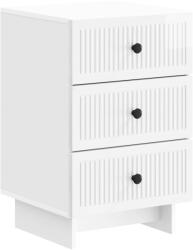 vidaXL Noptiera alb foarte lucios cu 3 sertare, 43x41x66, 5 cm, lemn prelucrat (893869)