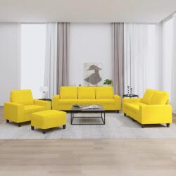 vidaXL Set de canapele, 4 piese, galben deschis, textil GartenMobel Dekor (3201879) Canapea