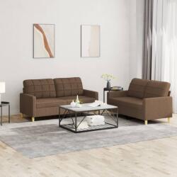 vidaXL Set de canapele cu perne, 2 piese, maro, textil GartenMobel Dekor (3201277) Canapea