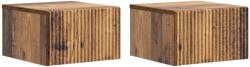 vidaXL Set 2 noptiere suspendate din lemn vechi, 33 x 34, 5 x 20 cm (898442)