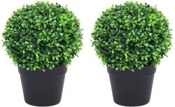 vidaXL Plante artificiale cimisir cu ghiveci, 2 buc. verde 32 cm minge GartenMobel Dekor (336519)