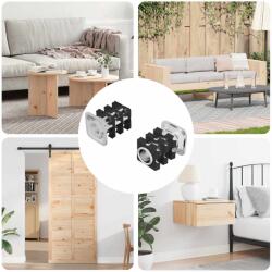 vidaXL Insert tub filetat 2 pcs Negru si argintiu Otel Galvanizat GartenMobel Dekor (864850)