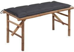 vidaXL Banca de gradina pliabila cu perna, 118 cm, bambus GartenMobel Dekor (3063864)