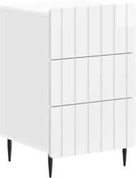 vidaXL Noptiera alb lucios cu 3 sertare, 43x41x68 cm, din lemn prelucrat (894329)