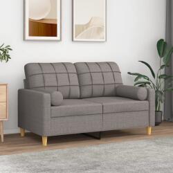 vidaXL Canapea cu 2 locuri cu pernute, gri taupe, 120 cm, textil GartenMobel Dekor (3200781) Canapea