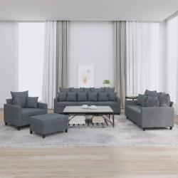 vidaXL Set de canapele cu perne, 4 piese, gri închis, catifea GartenMobel Dekor (3201691) Canapea
