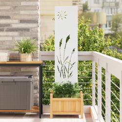vidaXL Panou Decorativ de Gradina Alb 32 x 140 cm Otel laminat la rece GartenMobel Dekor (876204)