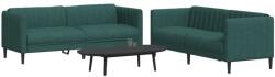 vidaXL Set canapele, 2 piese, verde închis, material textil GartenMobel Dekor (3209242) Canapea