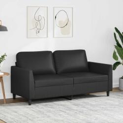vidaXL Canapea cu 2 locuri, negru, 140 cm, piele ecologica GartenMobel Dekor (359333) Canapea