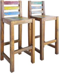 vidaXL Scaune de bar, 2 buc. , lemn masiv reciclat GartenMobel Dekor (245800)