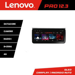 Lenovo Navigatie VW Touran 2016+ Lenovo Pro 12.3 QLED, 8GB RAM, 256GB, 4G (KIT-3144+PRO-12.3-8+256+KIT-10-9)