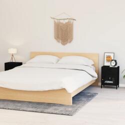 vidaXL Noptiere, 2 buc. , negru, 40x30x54, 5 cm, otel si sticla GartenMobel Dekor (3095202)