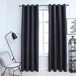 vidaXL Draperii opace cu inele metalice, 2 buc. , antracit, 140x175 cm GartenMobel Dekor (134458)
