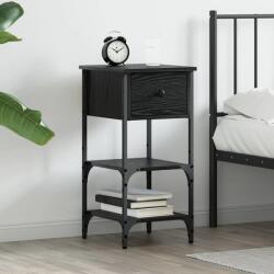 vidaXL Noptiera stejar negru cu sertar si 2 rafturi, 33, 5 x 36 x 70 cm (871240)