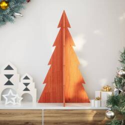 vidaXL Brad de Craciun decorativ, maro ceruit, 80 cm, lemn pin masiv GartenMobel Dekor (858170)