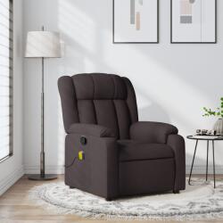 vidaXL Fotoliu de masaj rabatabil, maro închis, material textil GartenMobel Dekor (373591)