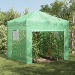 vidaXL Sera cu acoperis Manual Verde 290 x 290 x 315 cm Otel GartenMobel Dekor (42006643)