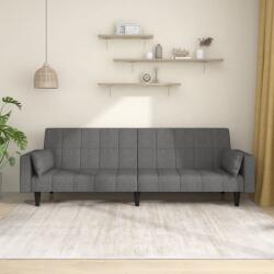 vidaXL Canapea extensibila cu 2 locuri, 2 perne, gri deschis, textil GartenMobel Dekor (375833) Canapea