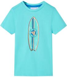 vidaXL Tricou pentru copii cu maneci scurte, turcoaz, 116 GartenMobel Dekor (11816)